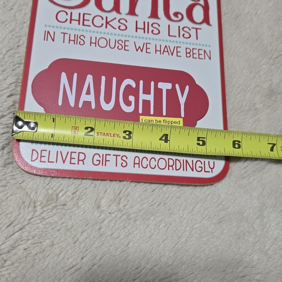 Santa Checks His List Holiday Changeable Sign Naughty or Nice List NEW - Picture 8 of 9